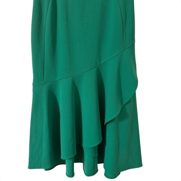 Calvin Klein Flounce Hem Midi Sheath Dress Green Size 10 - Picture 5 of 12